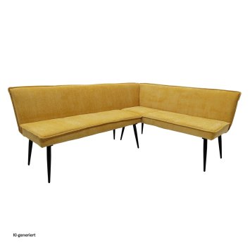 Eckbank 195 x 154 cm Mesilla Gelb kurzer Schenkel rechts