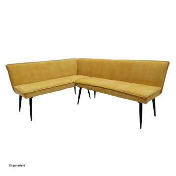 Eckbank 154 x 195 cm Mesilla Gelb kurzer Schenkel links