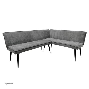 Eckbank 195 x 154 cm Mesilla Blaugrau kurzer Schenkel rechts