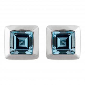 Ohrringe Gold 585 mit 2x Blautopas (beh.) London Blue