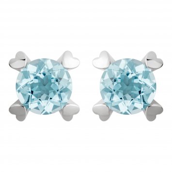 Ohrringe Gold 585 mit 2x Blau-Topas (beh.) 7mm