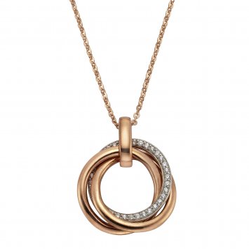 Halskette 925/- Sterling Silber rosévergoldet Zirkonia