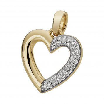 Anhänger Gold 585 Herz mit 31x Brillant zus. 0,25ct.
