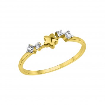 Ring 375/- Gelbgold bicolor Zirkonia