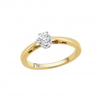 Ring Gold 585 zweifarbig mit Diamant 0,25ct.