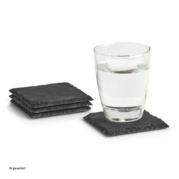 Glasuntersetzer 4-teilig Schiefer