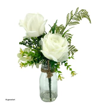 Kunstblume Rosen in Vase Leilani