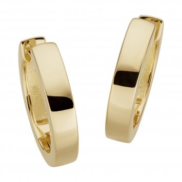 Ohrringe Gold 585 hochglanzpoliert 3,1mm breit, 15,2mm Durchmesser