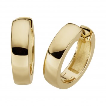 Ohrringe Gold 585 hochglanzpoliert 3,9mm breit, 15,2mm Durchmesser