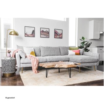 Ecksofa Antonius Webstoff Grau rechts