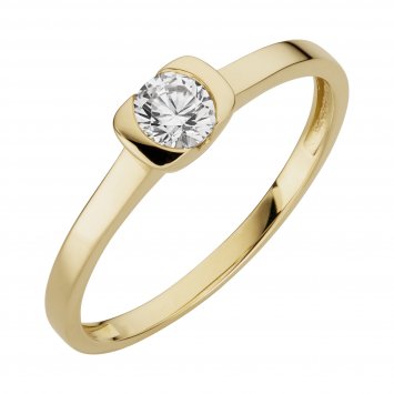 Ring 333/- Gelbgold glanz synth. Zirkonia