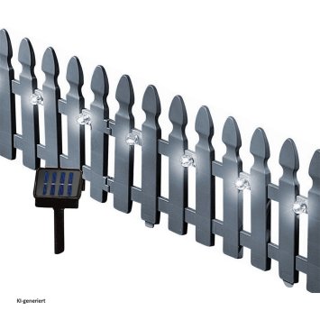 Zierzaun Nessa Solar Palisade 4-teilig Grau
