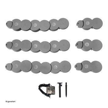 Beetumrandung Nessa Solar Palisade 12-teilig Grau