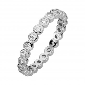 Ring 333/- Weißgold glanz  synth. Zirkonia