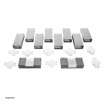 Beetumrandung Nessa Solar Brick 10-teilig Grau