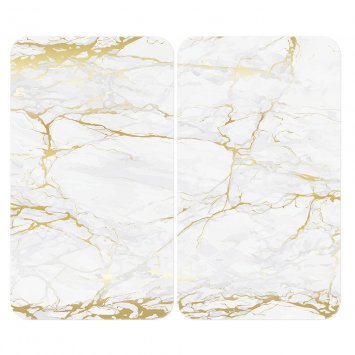 Herdabdeckplatte Universal Mod. Marmor Gold, 2er Set, für alle Herdarten geeignet