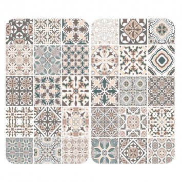 Herdabdeckplatte Universal Mod. Kachel, 2er Set, für alle Herdarten geeignet