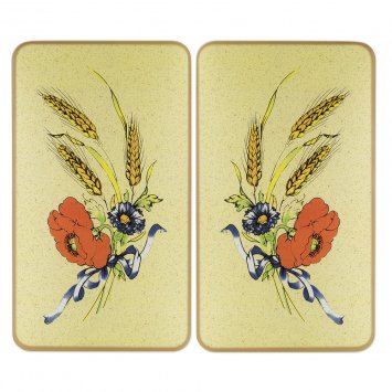 Herdabdeckplatte Universal Mod. Kornblumen, 2er Set, für alle Herdarten geeignet