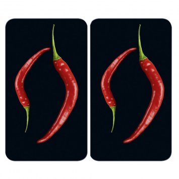 Herdabdeckplatte Universal Mod. Peperoni Duo, 2er Set, für alle Herdarten geeignet