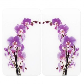 Herdabdeckplatte Universal Mod. Orchideenblüte, 2er Set, für alle Herdarten geeignet