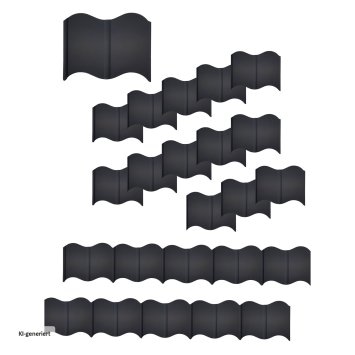 Beetumrandung Nessa Wave 24-teilig Schwarz