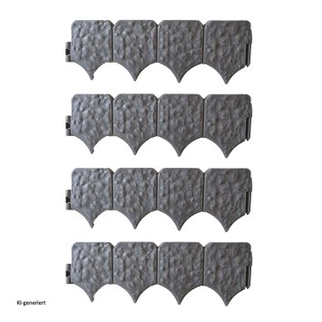 Beetumrandung Nessa Stone 4-teilig Grau