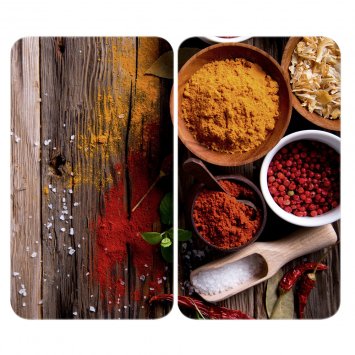 Herdabdeckplatte Universal Mod. Gewürze, 2er Set, für alle Herdarten geeignet