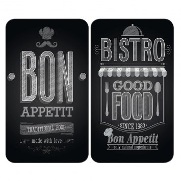 Herdabdeckplatte Universal Mod. Bon Appetit, 2er Set, für alle Herdarten geeignet