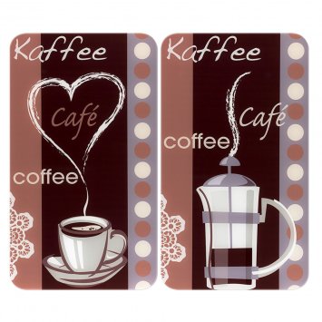 Herdabdeckplatte Universal Mod. Kaffeeduft, 2er Set, für alle Herdarten geeignet