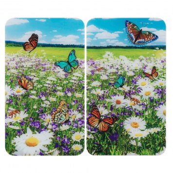 Herdabdeckplatte Universal Mod. Sommerwiese, 2er Set, für alle Herdarten geeignet