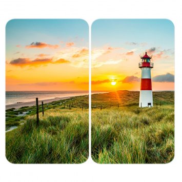 Herdabdeckplatte Universal Mod. Leuchtturm, 2er Set, für alle Herdarten geeignet