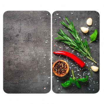 Herdabdeckplatte Universal Mod. Rosmarin, 2er Set, für alle Herdarten geeignet