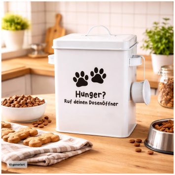 Vorratsdose Tierfutter mit Dosierlöffel Landhaus