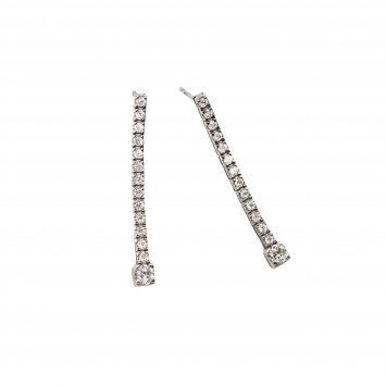 Ohrhänger 925 Sterling Silber rhodiniert Glänzend Zirkonia weiß