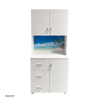 Badschrank Blanca Wellness Motiv Palmen