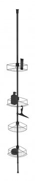 Teleskop-Eckregal Mod. Dolcedo Edelstahl, Schwarz matt, rostfrei