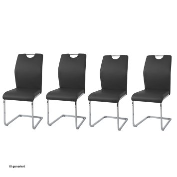 Schwingstuhl 4er-Set Nelly Schwarz