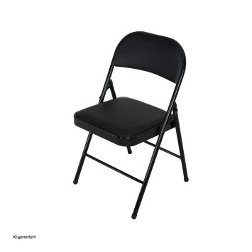 Klappstuhl Wedigo Kunstleder Schwarz-Schwarz