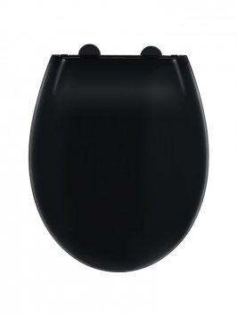 Premium WC-Sitz Mod. Kos Schwarz, recyclebarer Thermoplast, mit Absenkautomatik