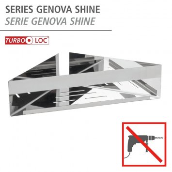Turbo-Loc® Eckablage Mod. Genova Shine, Befestigen ohne bohren