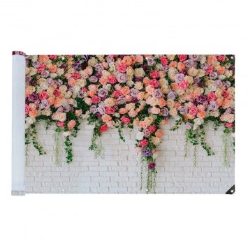 Balkon-Sichtschutz Mod. Rosen, 5 m, UV- und witterungsbeständig