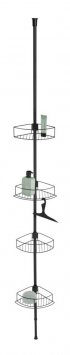 Teleskop-Eckregal Mod. Dolcedo Edelstahl, Schwarz matt, rostfrei