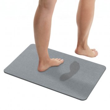 Badematte Mod. Simi Grau, 60 x 39 cm, Badvorleger, Badmatte