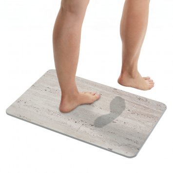 Badematte Mod. Puna Grau, aus natürlichem Diatomit