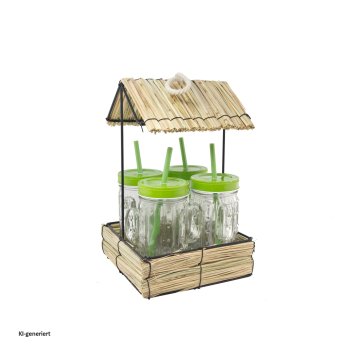 Trinkbecher 4 Stück mit Hütte Kaktus