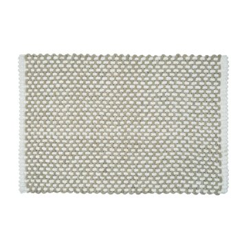 Badteppich Mod. Covelo Weiß-Beige, 50 x 80 cm, rutschfest und waschbar bis 30 °C