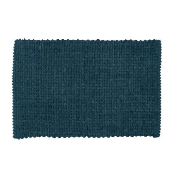 Badteppich Mod. Covelo Dunkelblau, 50 x 80 cm, rutschfest und waschbar bis 30 °C