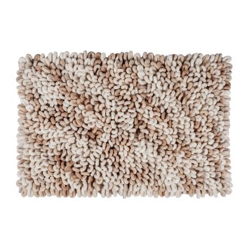 Badteppich Mod. Lerici Weiß-Beige, 60 x 90 cm, rutschfest und schnelltrocknend