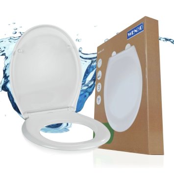 WC Sitz Mod. Ios Weiß, stabiler Toilettensitz mit Absenkautomatik