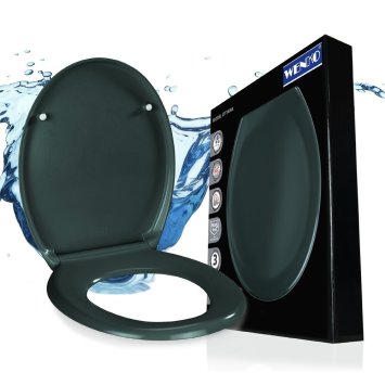 WC Sitz Mod. Ottana Dunkelgrau, Toilettendeckel mit Absenkautomatik
